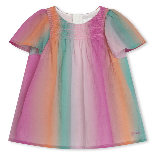 Multicoloured Short Sleeved Baby Dress