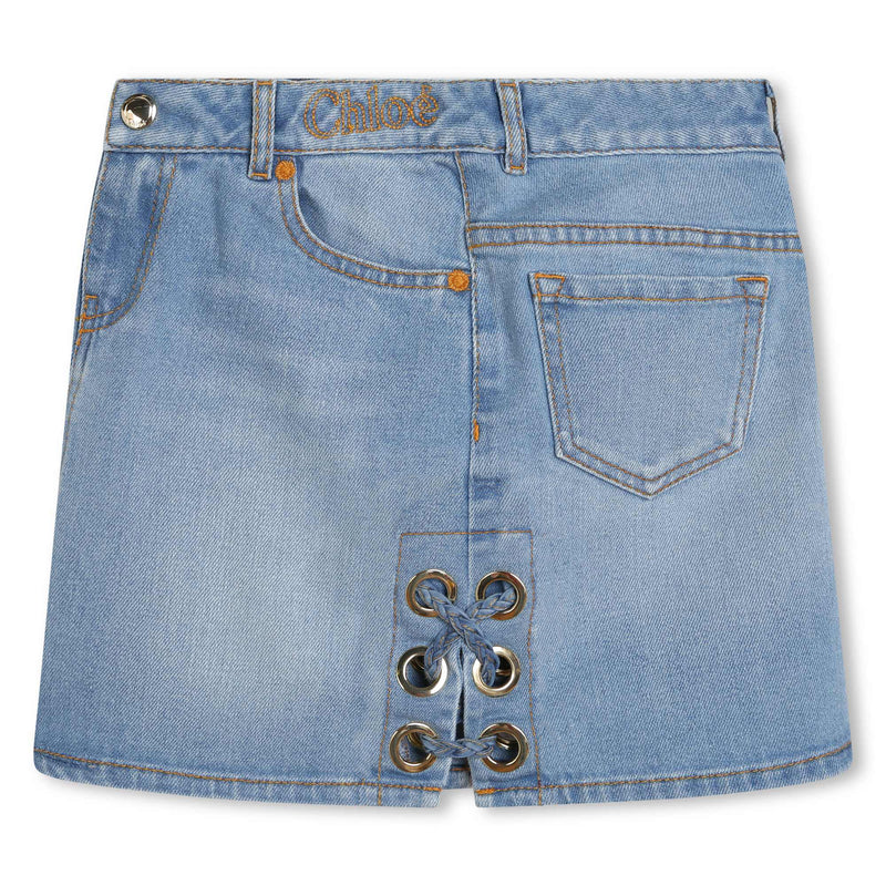 Bleach Denim Skirt