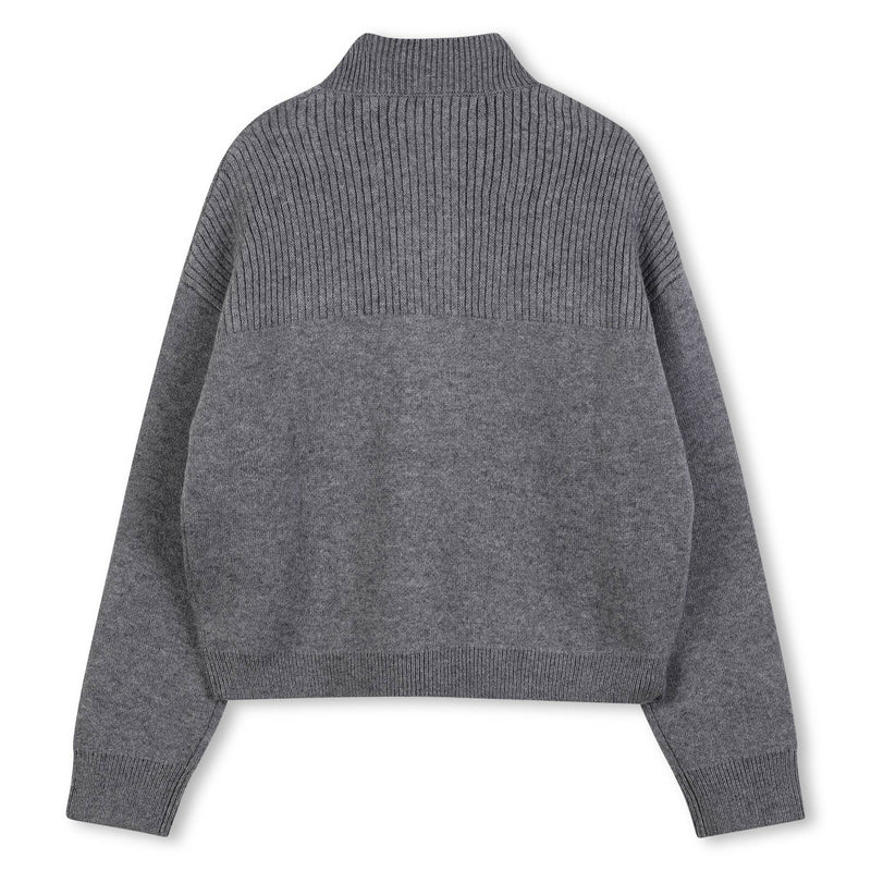 Heather Grey Knitted Sweatshirt
