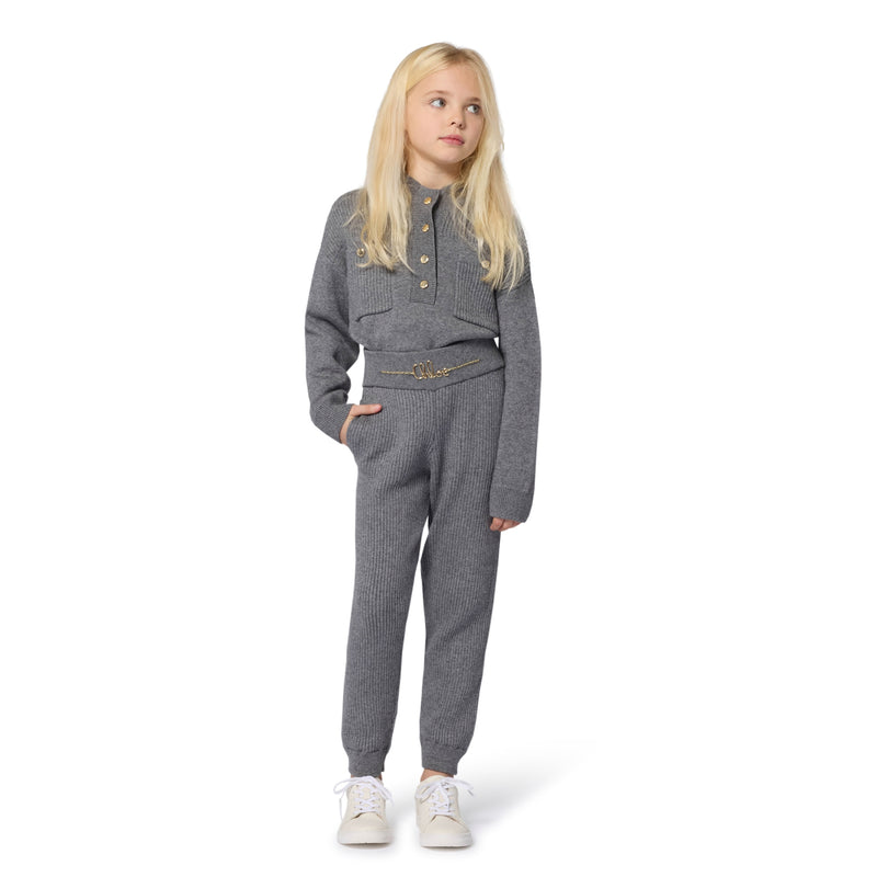 Heather Grey Knitted Sweatshirt