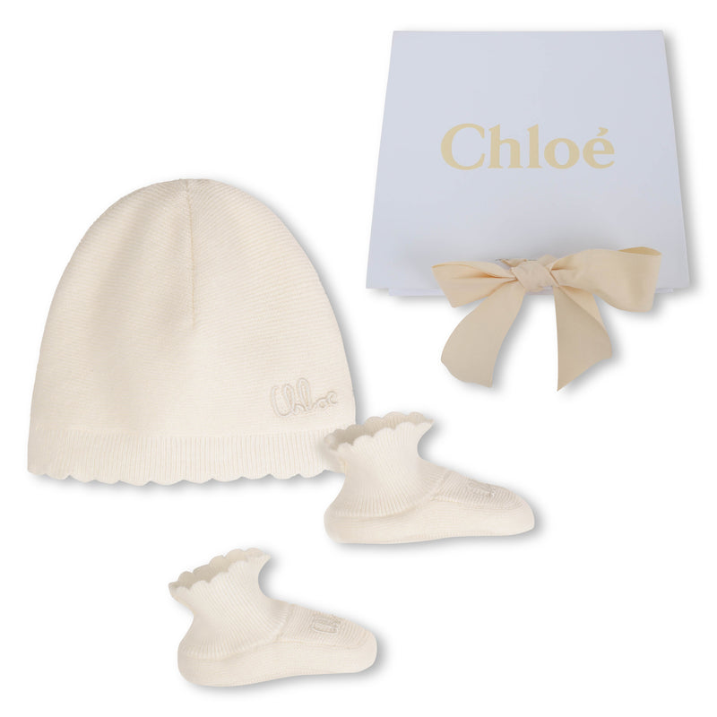 Baby Knitted Hat & Slippers Set