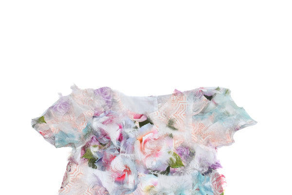 Manege en Sucre White Dress with Dropped Hem