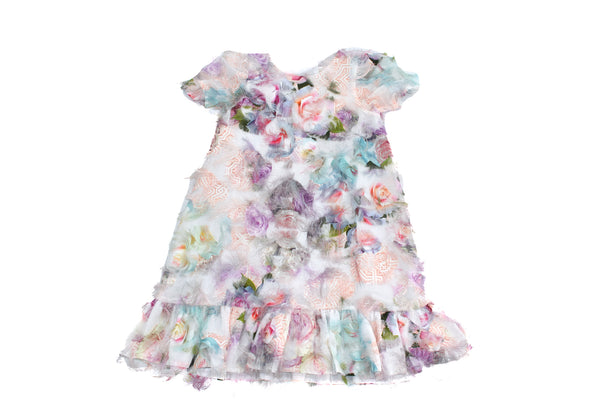 Manege en Sucre White Dress with Dropped Hem