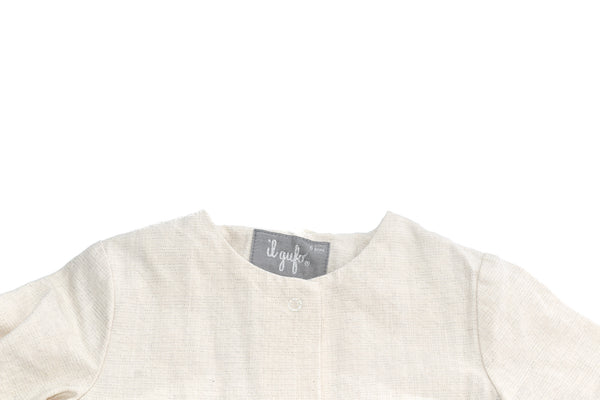 Il Gufo Cream A-line Linen-blend Coat