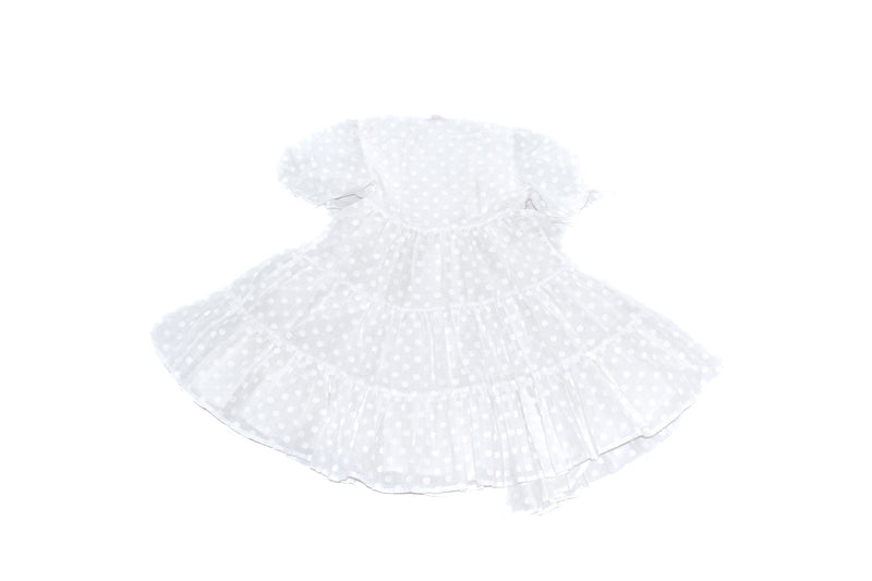Il Gufo White Tiered V-neck Wrap-over Dress