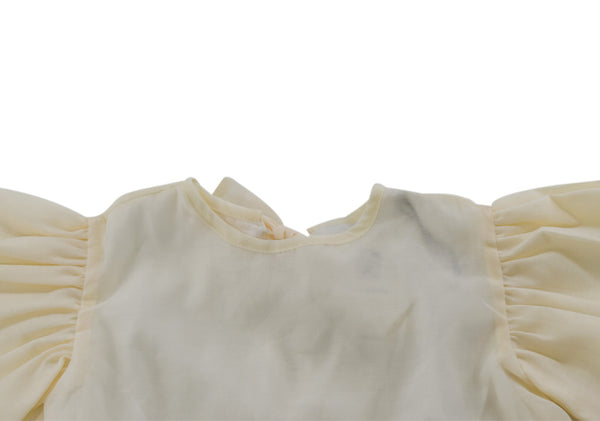 Omami Mini Ruffle Sleeves Cream Top