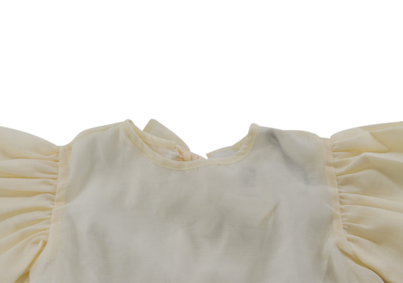 Omami Mini Ruffle Sleeves Cream Top