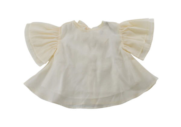 Omami Mini Ruffle Sleeves Cream Top