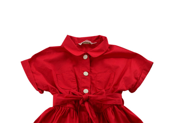 Bonpoint Red Shirt Dress