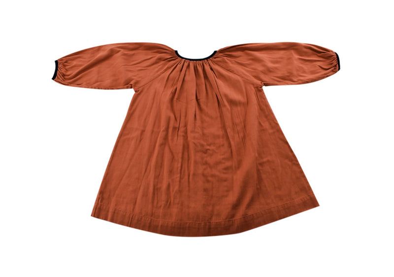 Caramel Burnt Orange Long-sleeved Dress