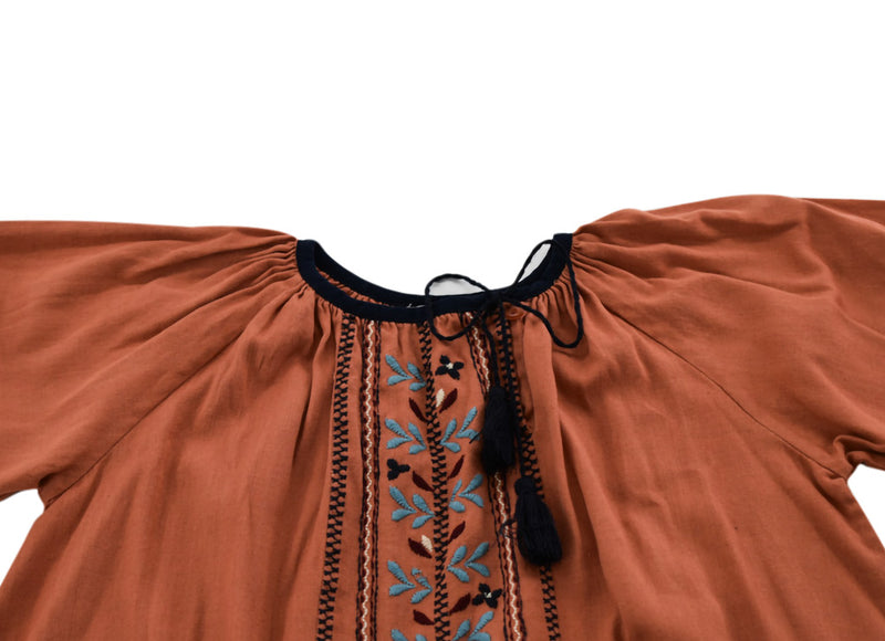 Caramel Burnt Orange Long-sleeved Dress