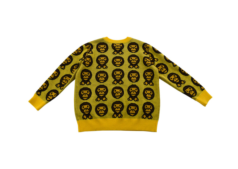 A Bathing Ape Yellow Knitted Wool-blend Sweater