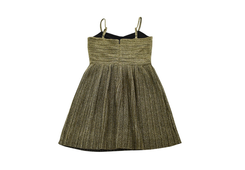 KatieJ NYC Metallic Gold Pleated Dress