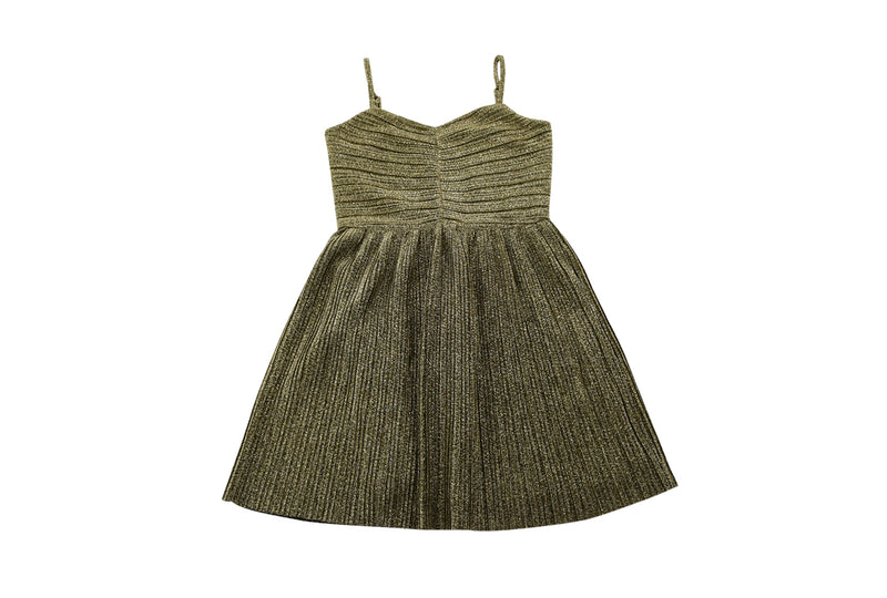 KatieJ NYC Metallic Gold Pleated Dress