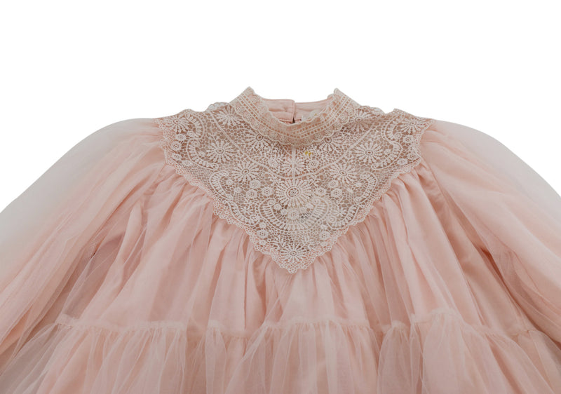 Petite Amalie Light Pink Long-sleeved A-line Dress