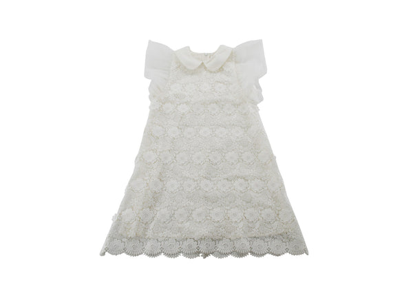 Petite Amalie White Round Neck A-line Dress