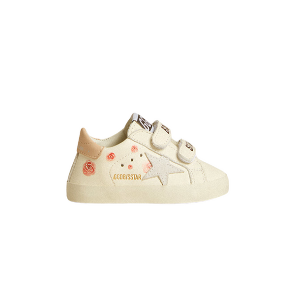 Mini Rose Print & Sued Star Baby Trainers