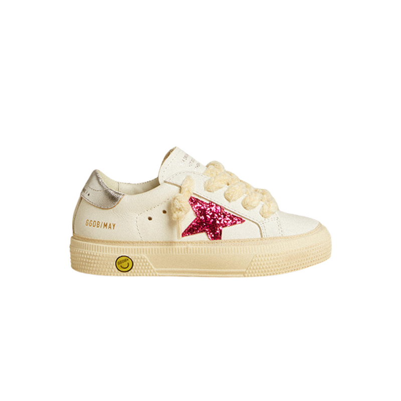 Pink Glitter Star Leather May Trainers