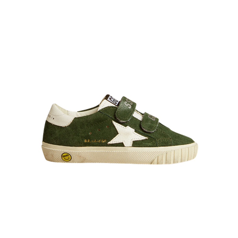 Green Suede Old School Leather Trainers