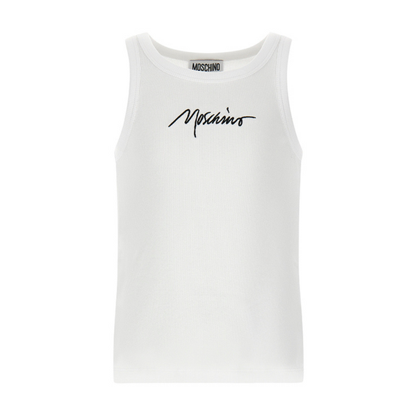 White Logo Tank Top