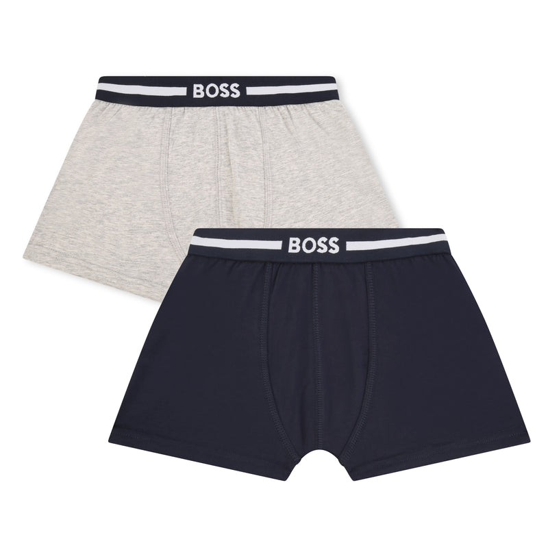 Set of 2 Boxer Shorts in Navy and White