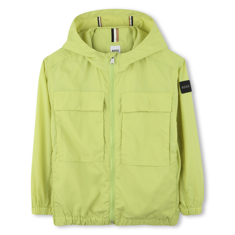 Lime Hooded Windbreaker