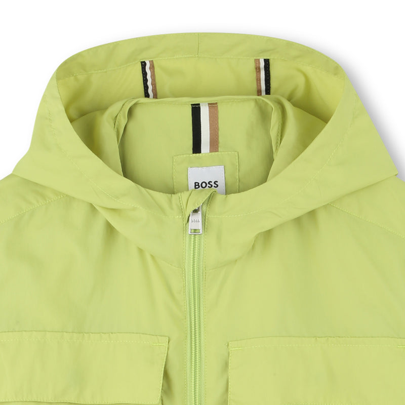 Lime Hooded Windbreaker