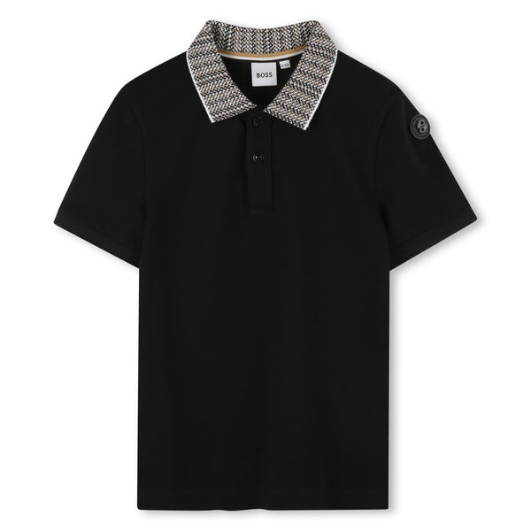 Black Short Sleeve Polo