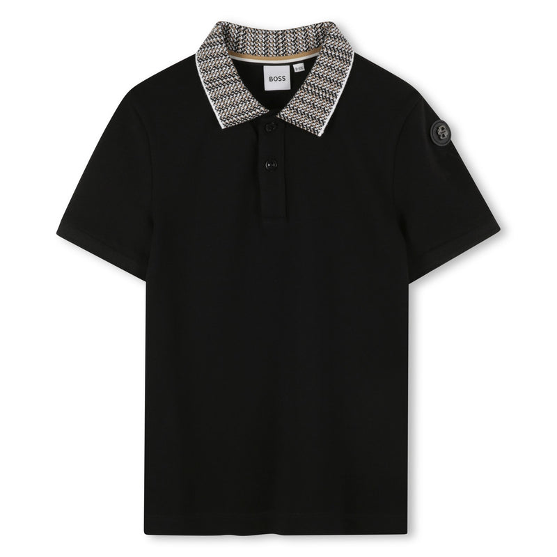 Black Short Sleeve Polo