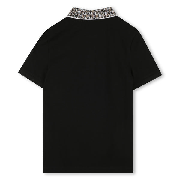 Black Short Sleeve Polo
