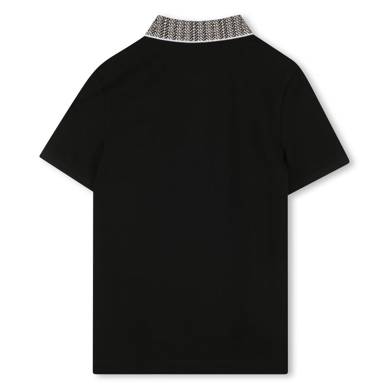 Black Short Sleeve Polo