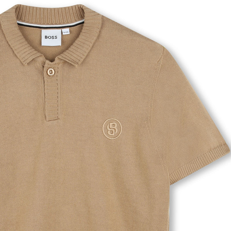 Beige Short Sleeve Polo