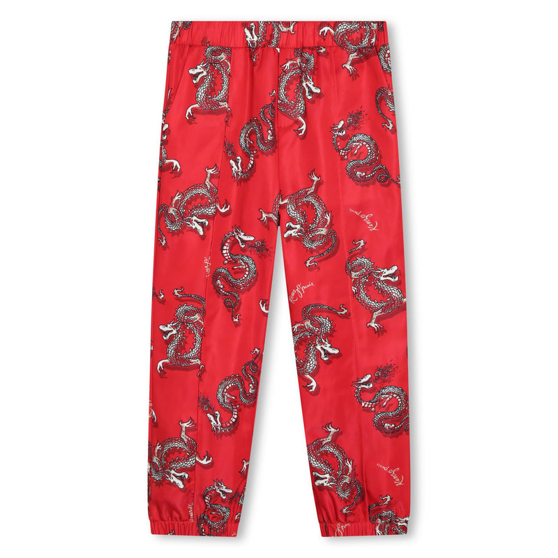 Red Dragon Print Trousers