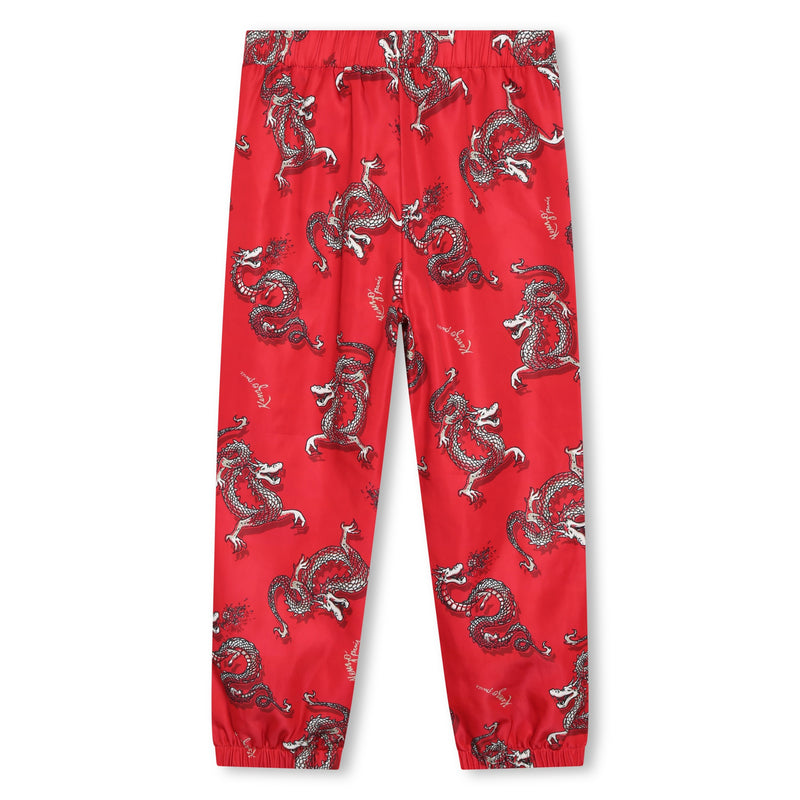 Red Dragon Print Trousers