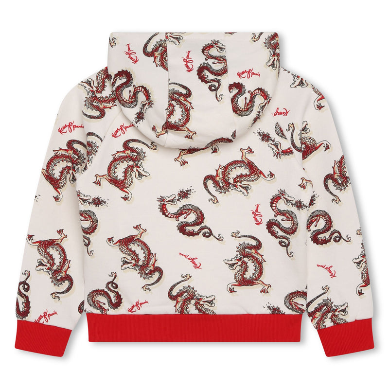 Dragon Print Hooded Sweatshirt