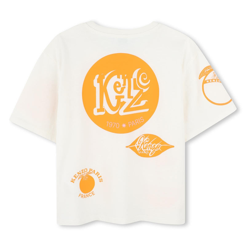Offwhite & Orange Fruit Stikers Tee-Shirt
