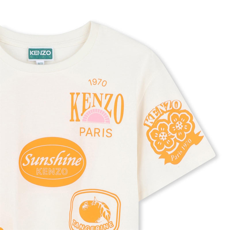 Offwhite & Orange Fruit Stikers Tee-Shirt