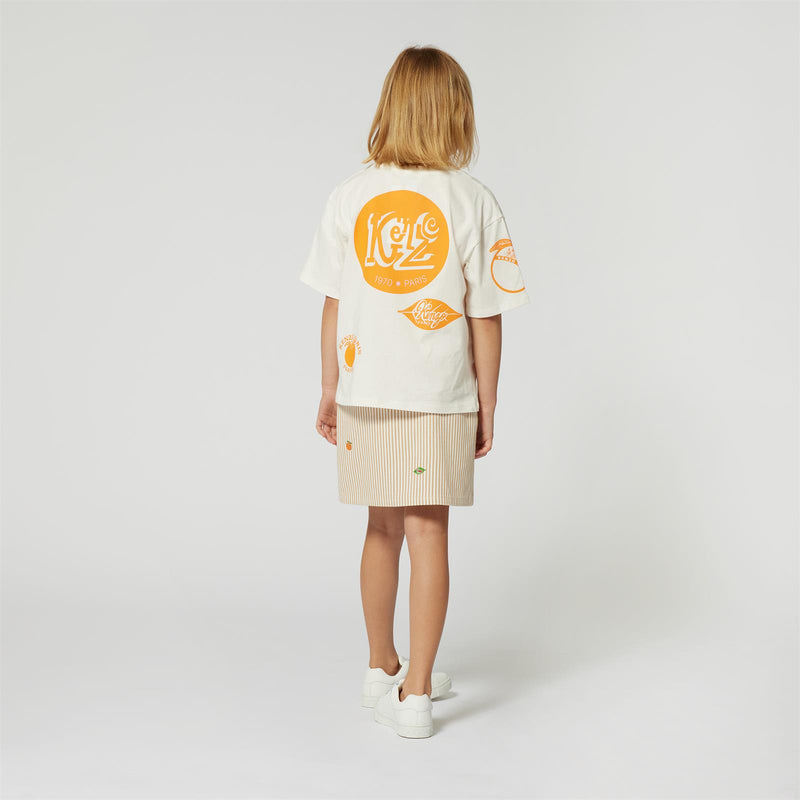 Offwhite & Orange Fruit Stikers Tee-Shirt