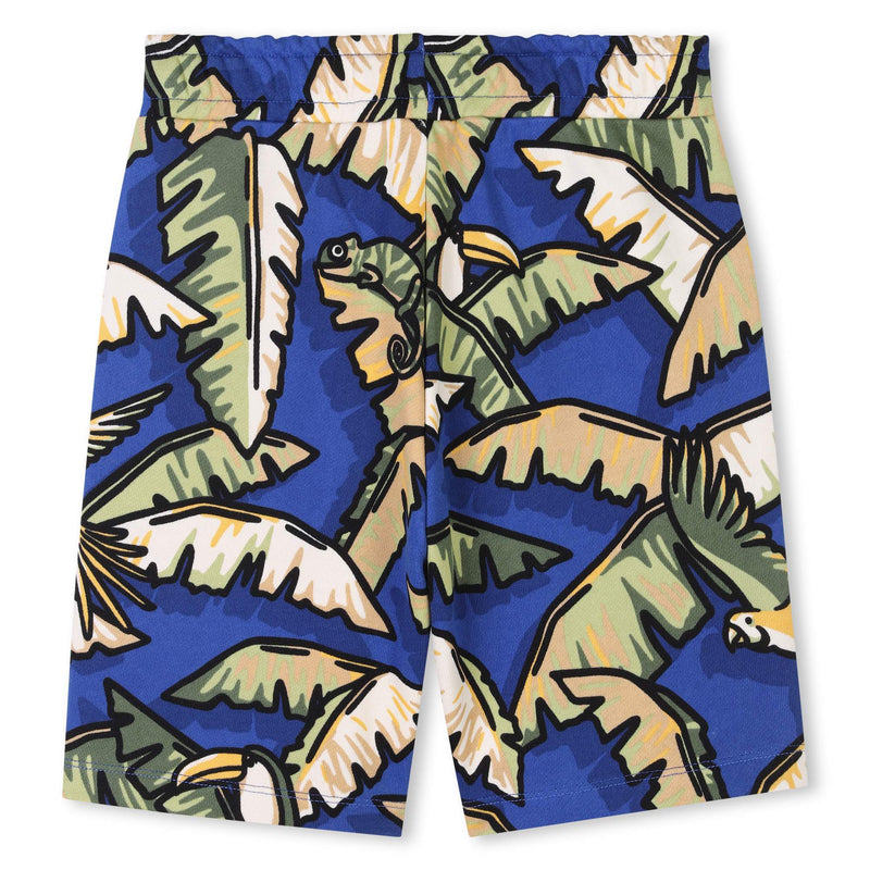 Blue Jungle Print Bermuda Shorts