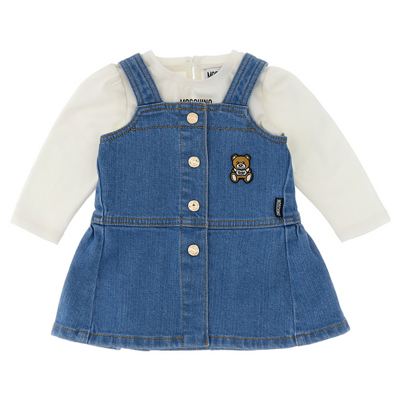 Light Blue Baby Denim Dress Set