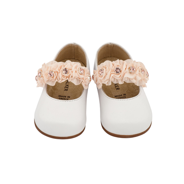 Flowers Strap Leather Ballerinas