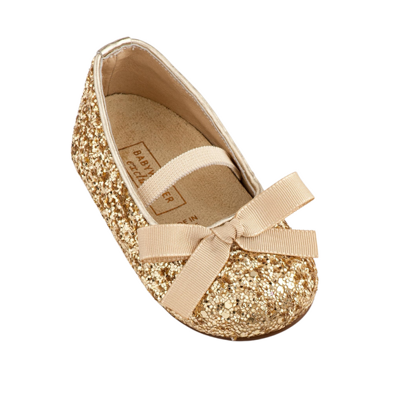 Gold Glitter Ballerinas