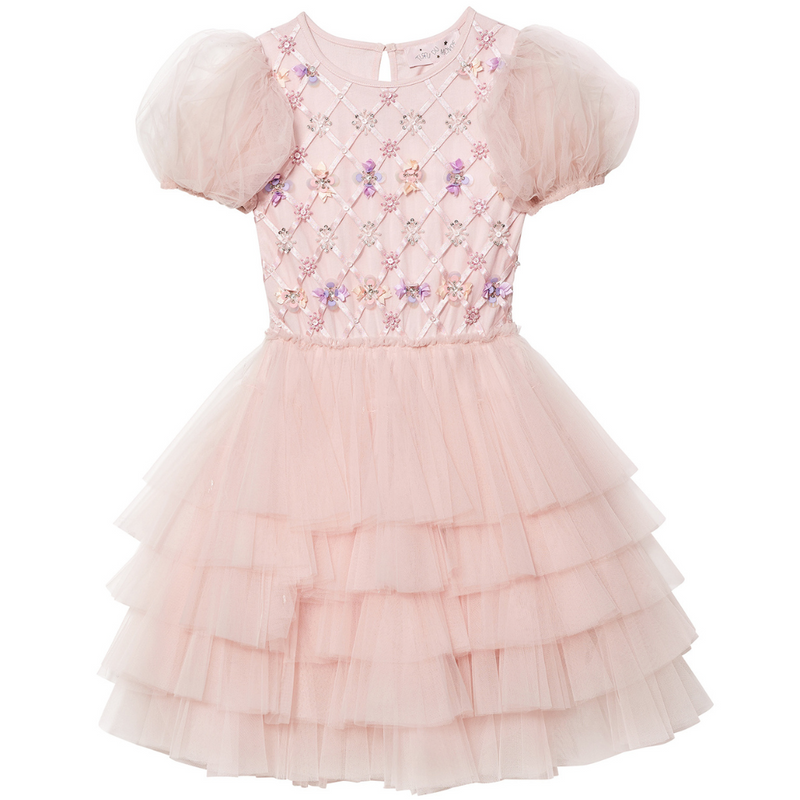 Floral Lattice Tutu Dress