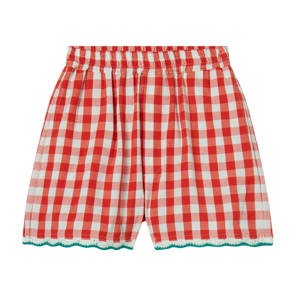 Red & White Check Shorts