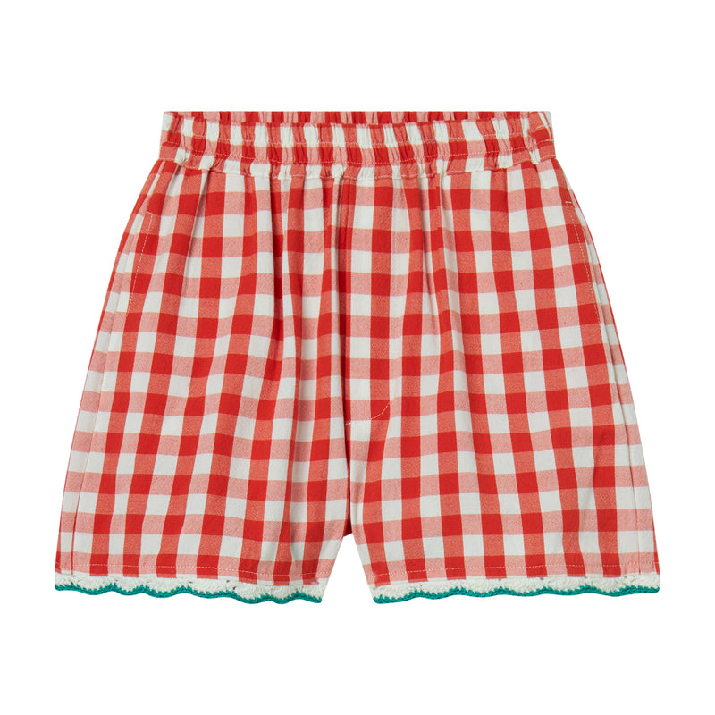 Red & White Check Shorts