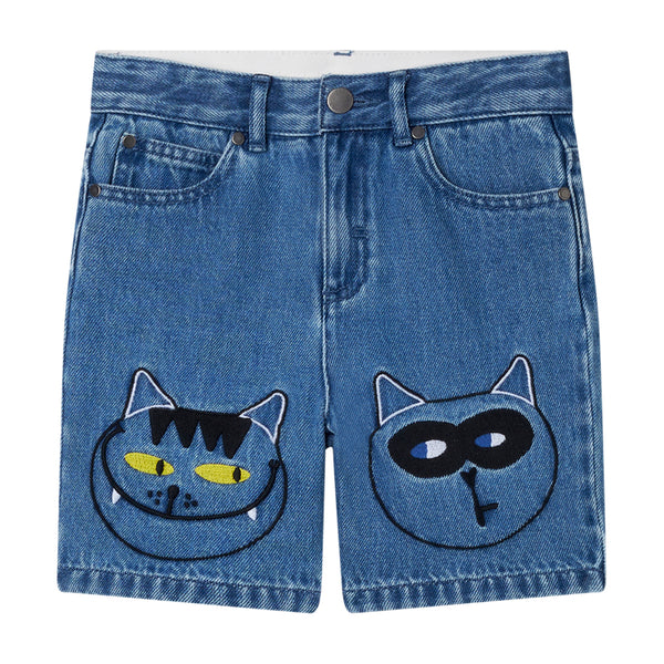 Cats Denim Shorts