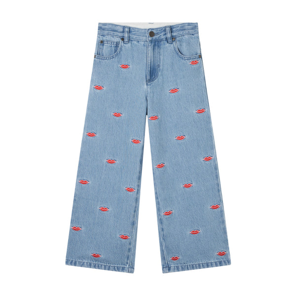Embroidered Denim Trousers