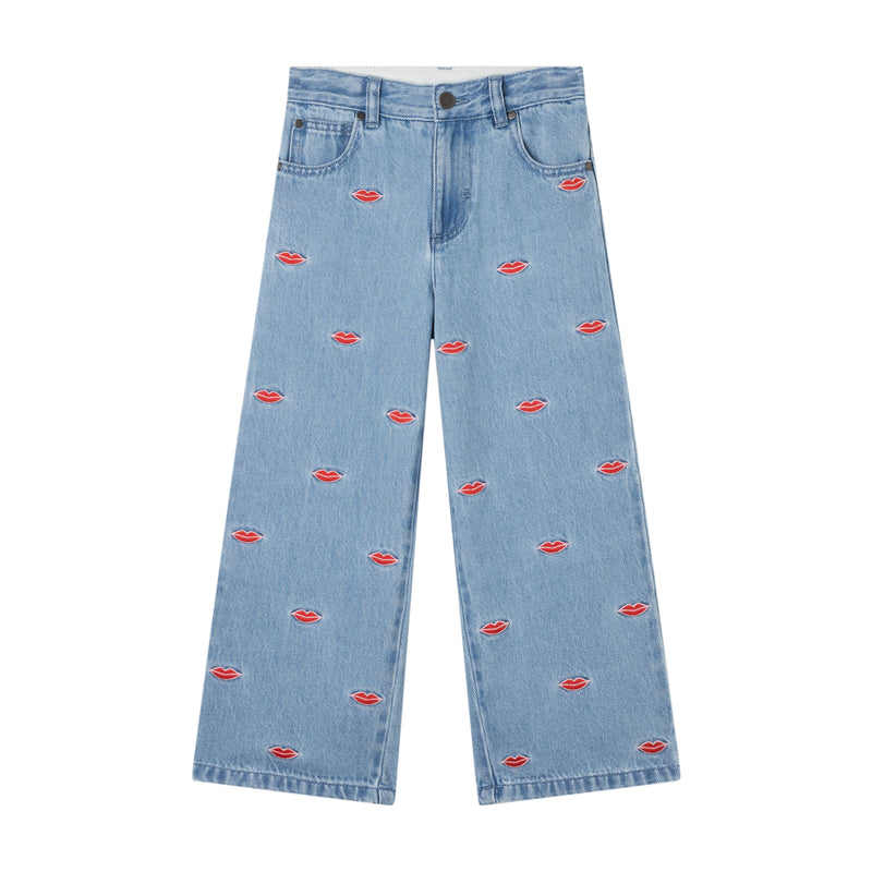 Embroidered Denim Trousers