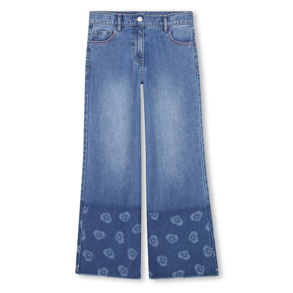 Stone Wash Denim Trousers
