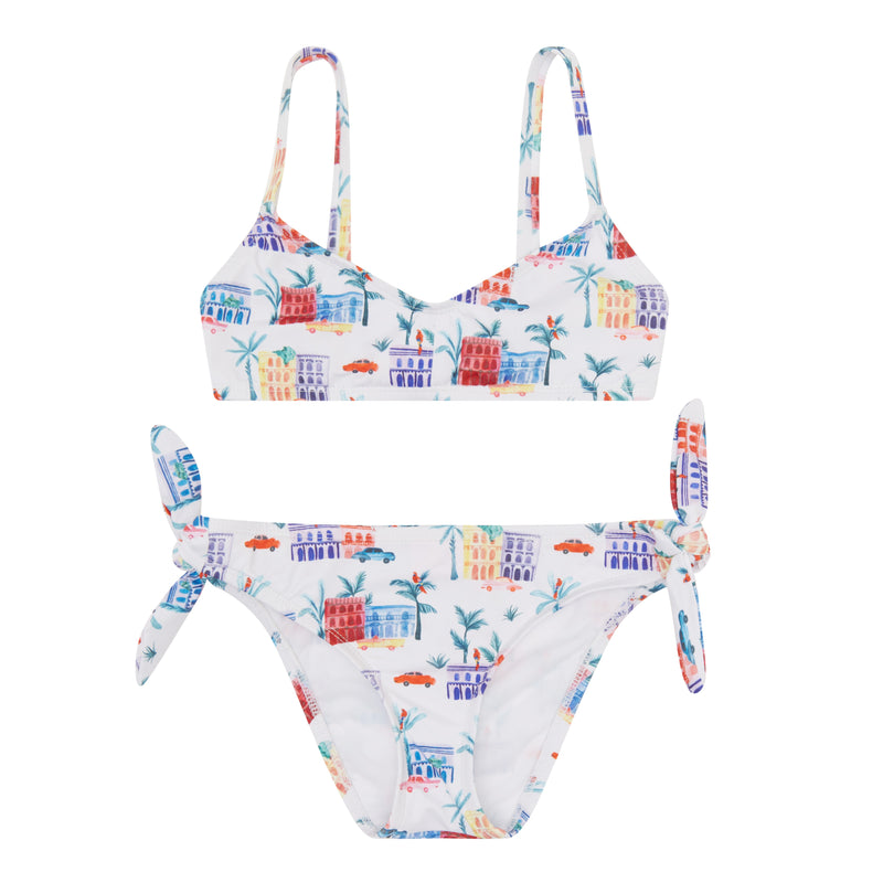 Cuba Print Two-piece Bikini